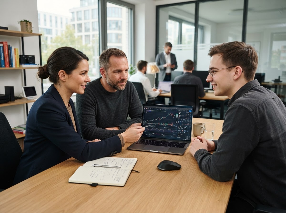 The Newbitcoin Loophole team reviewing data analysis methodology